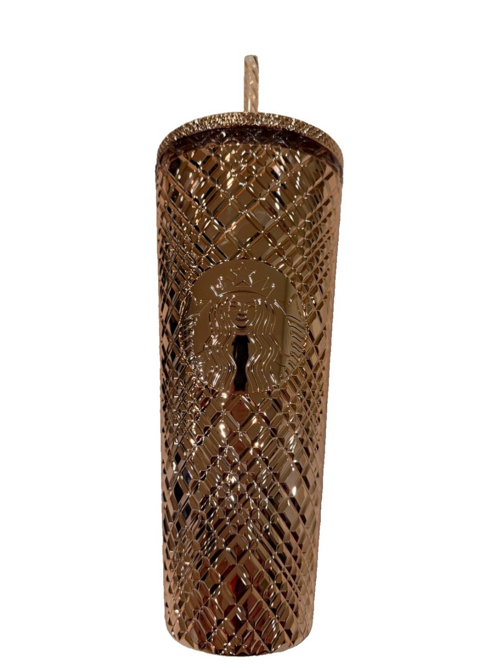 Starbucks 2023 Winter Holiday Jeweled 24oz Tumbler Cold Cup Gold NEW